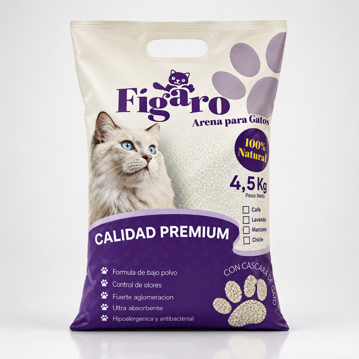 Arena Premium para Gatos con Cápsulas Antiolor Aroma Manzana 4,5 kg Imagen principal del producto