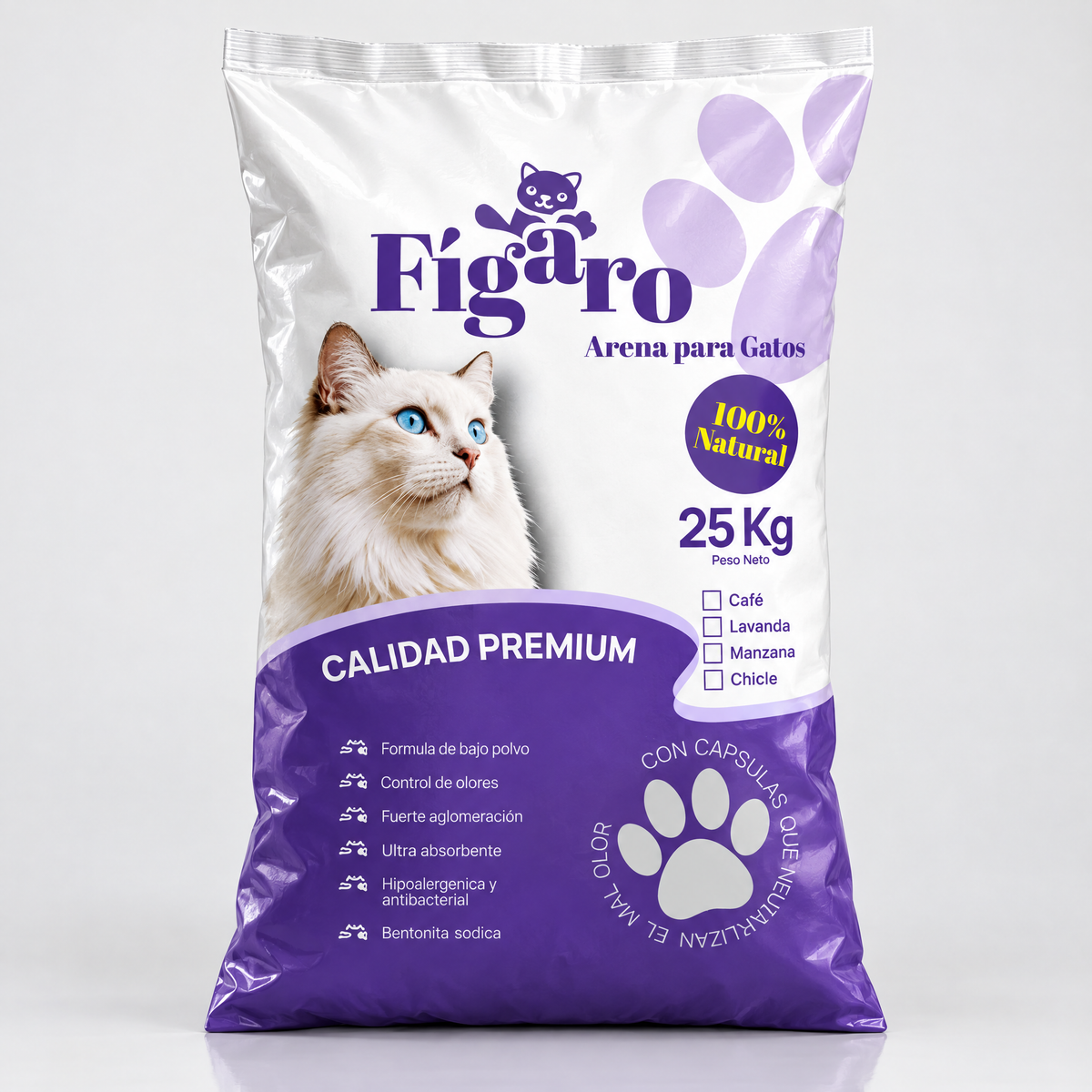 Arena Premium para Gatos con Cápsulas Antiolor Aroma Chicle 25 kg Imagen principal del producto