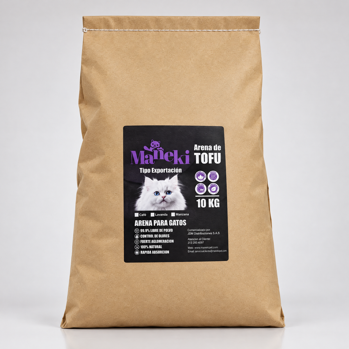 Arena de Tofu Biodegradable para Gatos Aroma Café 10 kg Imagen principal del producto